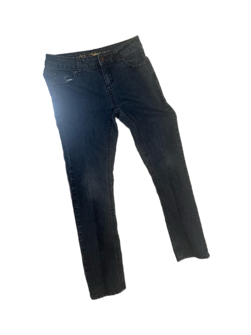 Girls Dark Wash Slim Jeans - Black